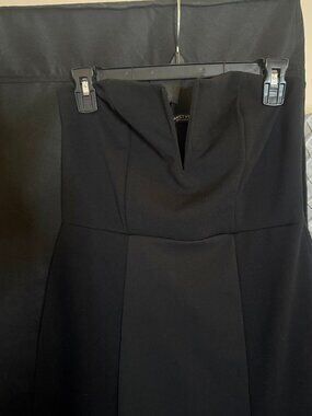 Long Black Strapless Column Dress
